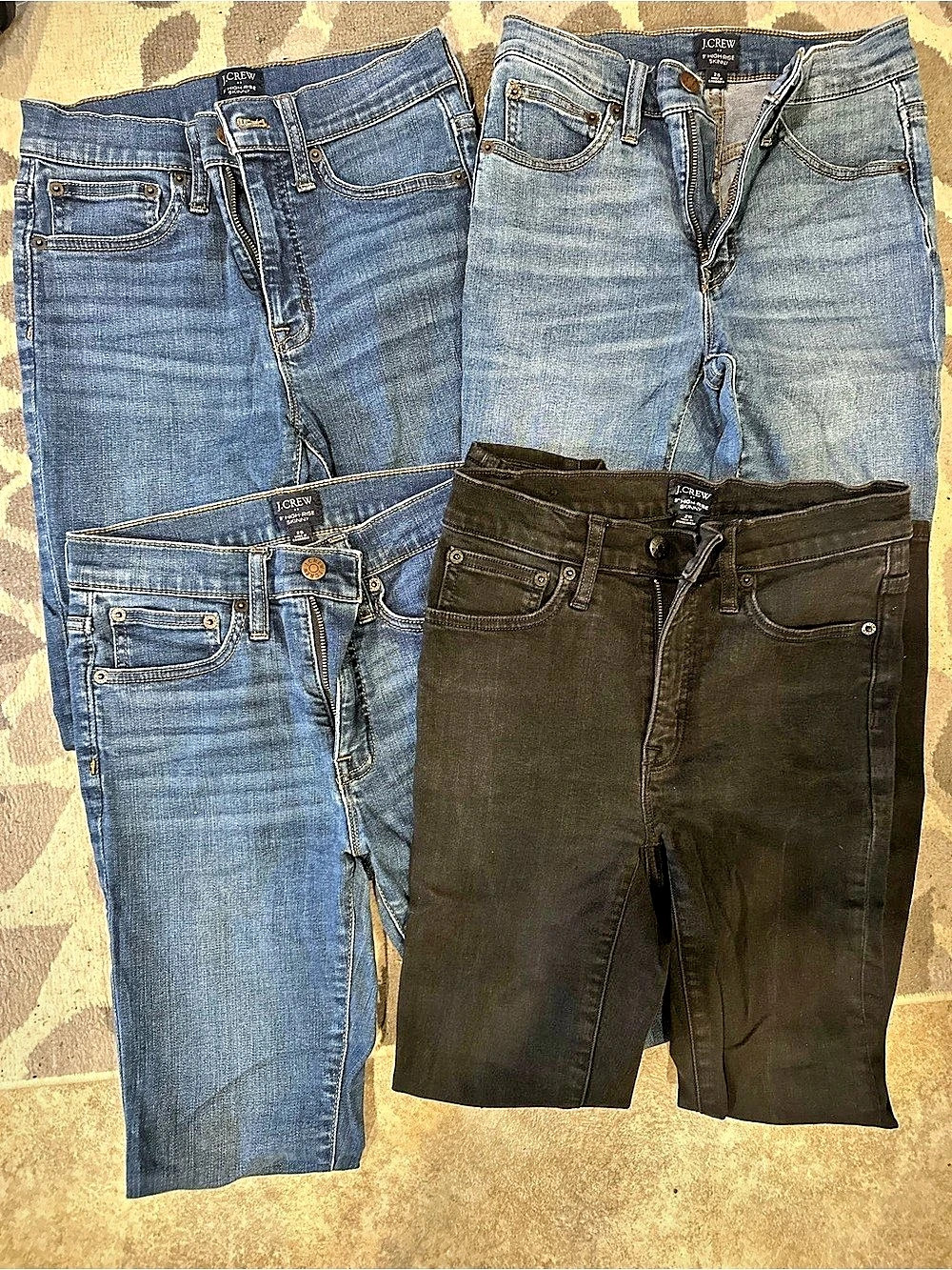 J.Crew 9" High-Rise Skinny Jean Women's Jeans Lot in Blue & Black